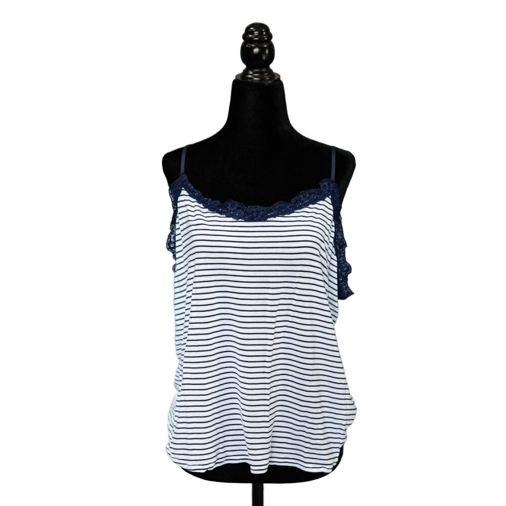 Old Navy Striped Lace Layering Tank, Size X-Large